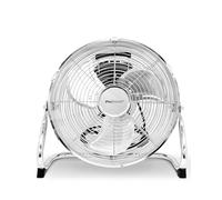 Pro Breeze Ventilatore da pavimento 30,5cm cromato, ventilatore da pavimento casa, ufficio e palestra 3 velocità e testa oscillante regolabile 110 gradi, ventilatore metallo pesante circolazione