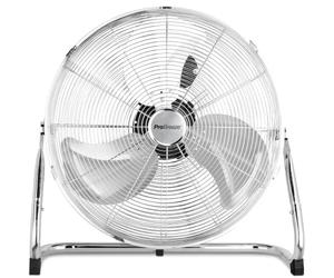Pro Breeze Ventilatore da Pavimento 50cm, con Finiture cromate, 3 Velocità e Testa Regolabile. 120W di potenza