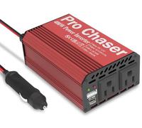 Pro Chaser - Inverter di potenza da 400 W per veicoli - Convertitore inverter per auto DC 12 V a 110 V CA, porte USB-A, PD 65 W USB-C, doppio adattatore AC per portatili compressori