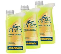 Pro Cool Liquido Refrigerante Giallo Mannol 3x 1 Litro Antigelo Moto Roller Quad