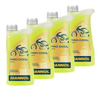 Pro Cool Liquido Refrigerante Giallo Mannol 4x 1 Litro Antigelo Moto Roller Quad