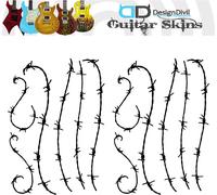 Pro Custom BARB WIRE adesivi per decalcomanie per chitarra adatti a tutte...