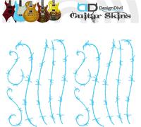 Pro Custom BARB WIRE adesivi per decalcomanie per chitarra adatti a tutte...