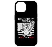 Pro Democracy Needs Your Courage No Kings USA Resist Fascism Custodia per iPhone 14