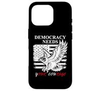 Pro Democracy Needs Your Courage No Kings USA Resist Fascism Custodia per iPhone 16 Pro