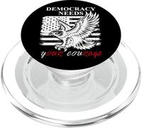 Pro Democracy Needs Your Courage No Kings USA Resist Fascism PopSockets PopGrip per MagSafe