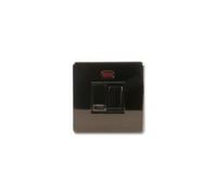 PRO ELEC - BN1818N - Fusibile Spur Interruttore Neon Nero Nichel Piatto Piastra