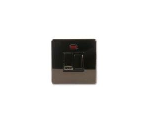 PRO ELEC - BN1818N - Fusibile Spur Interruttore Neon Nero Nichel Piatto Piastra
