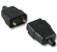 PRO ELEC - Connettore in gomma a 2 pin in linea, 10 A nero
