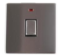PRO ELEC - Interruttore senza viti con Neon, 1 Gang, 20A, Acciaio inossidabile