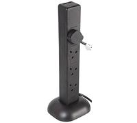 Pro Elec PEL00131 - Prolunga torre a 8 vie, 2 porte di ricarica USB, 1 m, colore: Nero