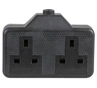 PRO ELEC Presa Elettrica a 2 USB con Doppia Presa BS1363/A, Gomma, Nera