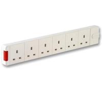 PRO ELEC Presa Multipla a 6 Uscite con Spia Neon, 13A, 240V, Bianca