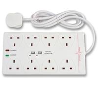 PRO ELEC - Prolunga USB a 8 vie protetta contro le sovratensioni