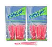 PRO FILSTAR 20 pezzi di calamari luminosi 5 cm - Rosa/luccicanti glitter - Esca di gomma per Sabiki Rig - Aringhe & Sgombro - Fishing Lures - Esca da pesca in acqua salata - Esca di pesce