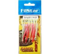 PRO FILSTAR Sabiki Octopus Rig - Set di 5 Ami da Pesca N3/0 - Filo da Pesca Fluorocarbon DIA 0,50mm - Esche Artificiali con Polpo 50mm - Esche da Pesca Mare per Sgombro - Pesca Accessori - Kit Pesca
