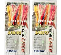 PRO Filstar Set di 2 Sabiki Octopus Rig - 8 Ami da Pesca N2 - Filo da Pesca Fluorocarbon DIA 0,30mm - Esche Artificiali con Polpo - Kit Pesca per Sgombro