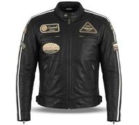 PRO FUTURE Giubbotto Moto in pelle da Uomo ASPIDEX Vintage Custom & Café Race Stile Harley (XL, NERO)