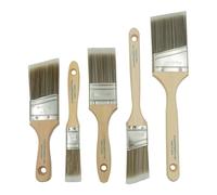 Pro Grade, Paint Brushes, 5-Piece, Paint Brush Set: Flat & Angle Brushes for Latex and Oil Paints, Stains, Interior & Exterior Home Improvement