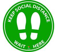 Pro-Graphx Decalcomanie adesive per pavimenti con distanziamento sociale, 17,8 cm, 10 decalcomanie da 1,8 m, per orientamento del controllo della folla, drogheria, farmacia, banca e laboratorio, 10