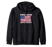 PRO-Gun Anti-Idiota Felpa con Cappuccio