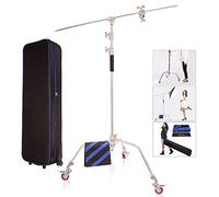 Pro Heavy Duty C-Stand con braccio di tenuta, testa di impugnatura e sacchetto di sabbia, supporto in acciaio inox per riflettori fotografici, softbox, monolight, ombrelli