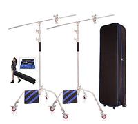 Pro Heavy Duty C-Stand con braccio di tenuta, testa di impugnatura e sacchetto di sabbia, supporto in acciaio inox per riflettori fotografici, softbox, monolight, ombrelli