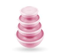 Pro Home Contenitori salvafreschezza con coperchio, set da 4 (500 ml - 2,5 l), rosa, adatti al microonde e alla lavastoviglie, adatti al congelamento, contenitori per alimenti