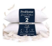 Pro Home Cuscini in piuma d'oca e piumino d'anatra, 1200 g/m², lussuosi, confortevoli, con fodera in cotone, ipoallergenici, qualità alberghiera, dimensioni standard del Regno Unito, 48 x 74 cm