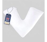 Pro Home Cuscino a V - Cuscino ortopedico a V extra imbottito in fibra cava vergine per adulti, forma triangolare a V, per chi dorme su collo, schiena e fianchi, cuscino a V realizzato nel Regno Unito