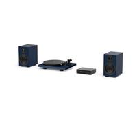 Pro-Ject Colourful Audio System 2, set con giradischi, blu acciaio opaco | Giradischi, amplificatore e diffusori in un unico set, in otto finiture, con cavo per diffusori e piedini smorzanti