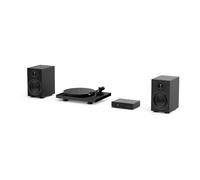Pro-Ject Colourful Audio System 2, set con giradischi, nero opaco | Giradischi, amplificatore e diffusori in un unico set, in otto finiture, con cavo per diffusori e piedini smorzanti