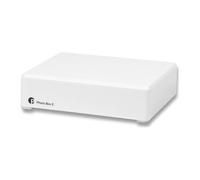 Pro-Ject Phono Box E, preamplificatore phono MM con RIAA, bianco | Per testine MM, circuito SMD ispirato al Dr. Sykora, schermatura interna in metallo, prese RCA in oro duro