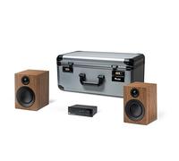 Pro-Ject Set da viaggio - Mini sistema audiofilo compatto HiFi con valigetta di trasporto (nero/noce)