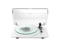 Pro-Ject T2 W Rainier Lettore di dischi in streaming - Rivoluzionaria tecnologia Wi-Fi - Preamplificatore fono MM integrato, piedistallo lavorato a CNC, piastra in vetro - Bianco