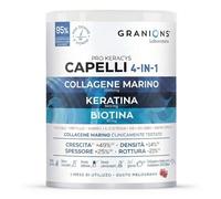 PRO KERACYS Capelli 4 in 1 GRANIONS | Biotina Capelli - Integratore Alimentare per Capelli - Collagene Marino, Biotina, Selenio, Cheratina, Zinco, Vitamina B6 - Crescita dei Capelli - Gusto Melograno
