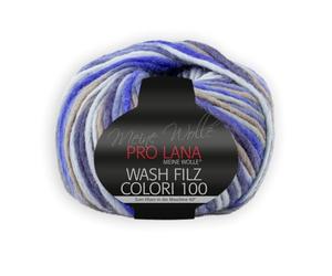 PRO LANA - Feltro di lavaggio Colori 100 - Colore: blu/marrone (701) - 100 g/ca. 100 m lana