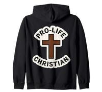 PRO-Life - Croce di Sostegno ai Bambini Non Nati della Chiesa Cristiana Felpa con Cappuccio