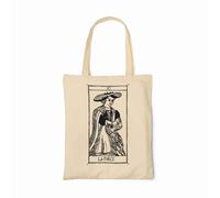PRO' line Dshirt14 Borsa Shopper Tote Bag Tarot De Marseille La Force - Tarocchi La Forza in Cotone Bio - Earthpositive & Vegan Approved - Handmade (NATURAL)