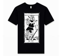 PRO' line Dshirt14 T-Shirt Donna Tarot De Marseille Le Mat - Tarocchi Il Matto in Cotone Bio - Earthpositive & Vegan Approved - Handmade (IT, Testo, XXL, Regular, Regular, Nero)