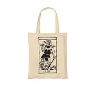 PRO' line Dshirt14Borsa Shopper Tote Bag Tarot De Marseille Le Mat - Tarocchi Il Matto in Cotone Bio - Earthpositive & Vegan Approved - Handmade (NATURAL)