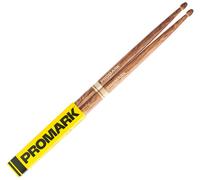 Bacchette ProMark - Bacchette Larnell Lewis Signature FireGrain 5AB - Bacchette per batteria - Punta grande tonda in legno - Finitura in noce americano laccato - 1 paio
