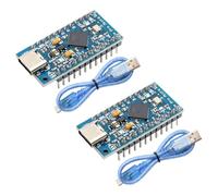 Pro Micro con 32u4 Chip Moduli Binghe 2 Pezzi Pro Micro con Cavo Pro Mini 5V/16MHz Microcontrollore Scheda di Sviluppo Aggiornatore USB Typ-C Interfaz Versione per saldatura Compatibile con Arduino