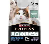 Pro Plan Pro Plan PURINA PRO PIANO LIVECLEAR STERILISED SENIOR 7+ ricco di tacchino, confezione da 6 (6 x 1,4 kg)