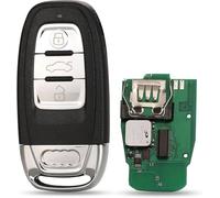Pro-Plip Chiave completa con elettronica da programmare, compatibile con Audi A4 A5 A6 A7 A8 S4 S5 S6 S7 S8 Q3 Q5 3 pulsanti 434 MHz ID46 PCF7945 telecomando vergine