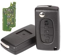 Pro-Plip Chiave completa con elettronica da programmare PLIP per Citroen C1 C2 C3 C4 C5 C6 C8 Xsara Picasso Peugeot 207 208 307 308 407 807 Cover 3 Tasti faro CE0536