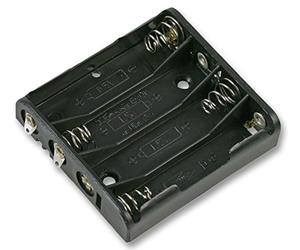 Pro Power 24VB41D - Supporto per batteria AAA, a contatto con molla a spirale, colore: Nero