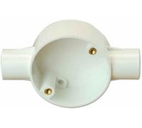 PRO POWER - Scatola passante a 2 vie - Sistema da 20 mm - Bianco