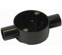 PRO POWER - Scatola passante a 2 vie - Sistema da 20 mm - Nero