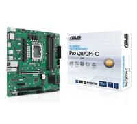 ASUS PRO Q870M-C-CSM, Scheda Madre Intel Micro-ATX, Slot DDR5, PCIe 5.0 Ready, Due Slot M.2, Doppia DisplayPort, HDMI, USB-A e USB-C Posteriori da 10Gbps, USB-C Anteriore da 10Gbps, ASUS Driver Hub